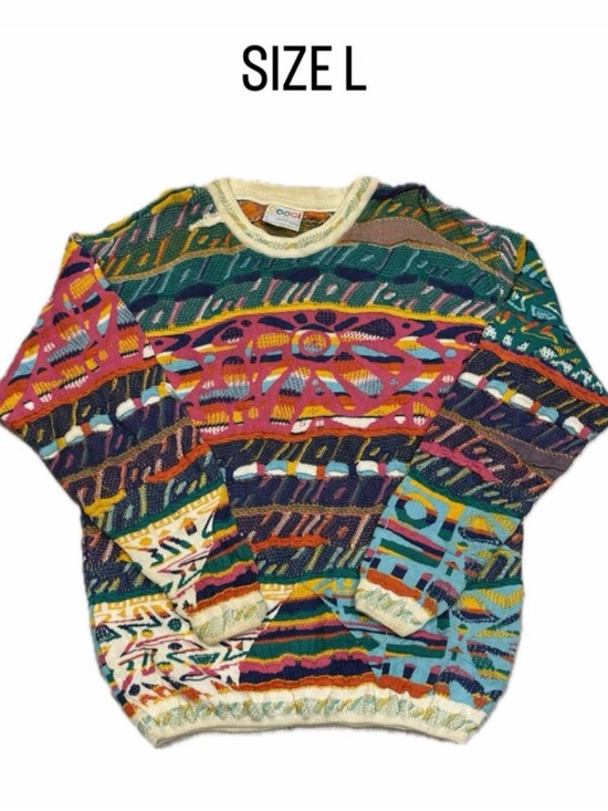 COOGI Sweaters - COOGI Australia Multicolour 3D Knit Sweater 100% Cotton - Size Large.
